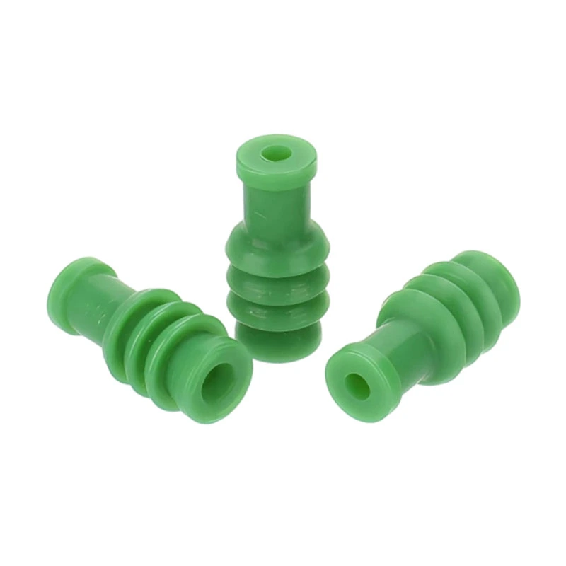Sellos de conector de silicona verde